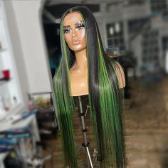 Highlight Red Blonde Colored Straight Transparent Lace Front Wig Human – Lumiere Hair Black Highlights, Green Wig, Green Highlights, 100 Human Hair Wigs, Straight Lace Front Wigs, Lace Front Human Hair, Closure Wig, Frontal Wig, One Hair