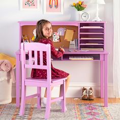 Create the perfect study space in any kid's bedroom with the Guidecraft Media Desk. A storage hutch with included corkboard encourages children to personalize their desk and curate a space that inspires learning! Keep papers and books organized using the variety of storage shelves. Encourage focus and creativity while children create, draw, read or do homework using the large open worksurface. Childrens Desk And Chair, Study Computer, Kids Study Table, Childrens Desk, Trending Colors, Desk And Chair, Computer Workstation, Desk Hutch, Kids' Desk