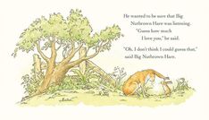 an illustration of a fox and her cub sleeping under a tree with the quote he wanted to be sure that big