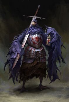 ArtStation - A blind bird, Egor Kapustin Dark Things, Bird People, Fantasy Races, Dungeons And Dragons Characters