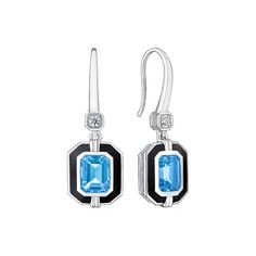 The Adrienne collection reinvents the past with a daring sensibility. Inspired by Adrienne Górska’s architecture,... Colored Gemstones, Sterling Silver Drop Earrings, Swiss Blue Topaz, Pearl Gemstone, Blue Gemstones, Silver Drop Earrings, Topaz Gemstone, Diamond Sizes, Black Enamel