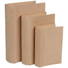 four pieces of brown paper stacked on top of each other