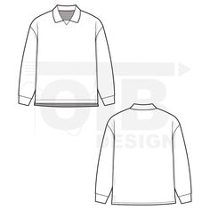 Long sleeve polo collared soccer football jersey kit flat vector sketch technical drawing CAD template streetwear template for fashion design. Template For Fashion Design, Custom Woven Labels, Fashion Vector, Mens Fashion Illustration, Retro Football Shirts, Polo Shirt Design, Flat Sketches, Clothing Design Sketches