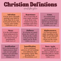 the ten commandments of christian defitions in different colors and sizes, with text below