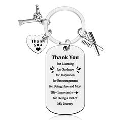 a keychain with a thank you message on it