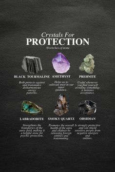 Black Magic Protection Crystals, Crystals For Joy, Crystal Groupings, Protection Crystals And Stones, Crystal Combos, Energy Stones Crystal Healing, Crystal For Protection, Crystals Meaning, Crystals For Protection