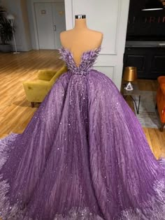 Dresses Prom Ball Gown, Feather Prom Dresses, Purple Prom Dresses, Prom Dress Ball Gown, Feather Prom Dress, Prom Dresses Sparkly, Ball Gown Prom Dresses, Custom Made Prom Dress