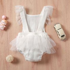 FAIRY Tulle Romper - Hazel & Bo Elegant First Birthday Summer Tutu Dress, Cute Baptism Dress With Ruffles For First Birthday, Elegant Ruffled Tutu Dress For First Birthday, Cute Tulle Baptism Dress For Summer, White Ruffles Tutu Dress For First Birthday, White Ruffled Tutu Dress For First Birthday, Summer Baptism Dress With Tulle Ruffles, Elegant Spring Bubble Romper With Ruffles, Elegant Fitted Tutu Dress For First Birthday