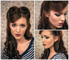 The Freckled Fox : Sweetheart Hair Week: Tutorial #2 - Retro Victory Rolls Retro Hairstyles Tutorial, Freckled Fox, 1940s Hairstyles, Roll Hairstyle, Vintage Wedding Hair