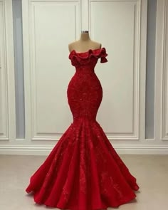 A Line One Shoulder Long Formal Sequin Evening Dress sold by SheDress on Storenvy Baju Kahwin, Red Evening Gown, Reception Gowns, Red Mermaid, Prom Dresses Formal, Prom Girl Dresses, Prom Dress Inspiration, Cute Prom Dresses, Beaded Prom Dress