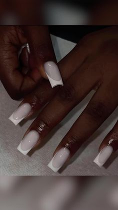 Frosted French Tip Nails, Medium Nails Acrylic White, Marshmallow French Tip Nails, French Tip With Milky Base, Cloudy White French Tip Nails, Creamy White French Tip Nails, Milky White French Tip, Milky White Base French Tip Nails, Milky French Tip Nails