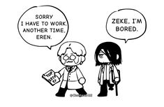 two people with speech bubbles saying sorry i have to work another time errn