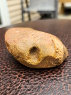 a piece of bread sitting on top of a table