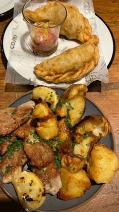 a plate with some food on top of it