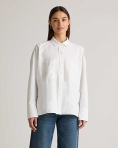 Organic Cotton Boxy Cropped Oxford Shirt Relaxed Fall Shirt For Everyday Wear, Relaxed Everyday Shirt For Fall, Relaxed Everyday Fall Shirt, Versatile Shirt With Shirttail Hem, Relaxed Fit Everyday Tops Made Of Tencel, Versatile Everyday Shirt For Fall, Everyday Relaxed Fit Tencel Tops, Versatile Everyday Fall Shirt, Modern Everyday Shirt With Shirttail Hem