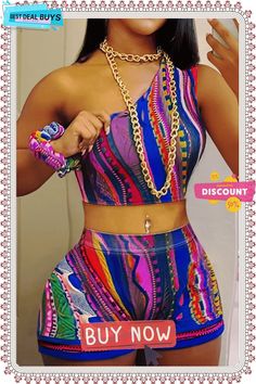 Abstract Printed Sexy Set Women Chic Stretch Sets For Club, Multicolor Stretch Crop Top For Club, Stretch Multicolor Crop Top For Club, Trendy Sets For Summer Party, Summer Club Tops In Multicolor, Trendy Summer Party Sets, Multicolor Crop Top For Spring Clubbing, Trendy Multicolor Crop Top For Club, Spring Multicolor Crop Top For Club