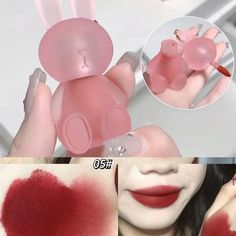 New Lipstick Matte Long Lasting Color #5 Korean Beauty Korean Lipstick, Gege Bear, Bear Makeup, Korean Lip Tint, Bunny Keychain, Green Lips, Lip Gloss Shades, Lip Color Lipstick, Perfect Lipstick