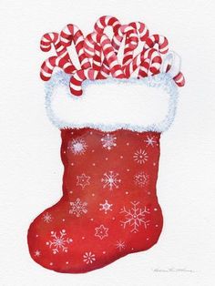 a christmas stocking with candy canes in it