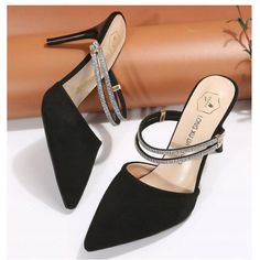 Slip-On, Cloth Fabric. Chic Heels With Rhinestones For Dinner, Chic Rhinestone Heels For Dinner, Chic Dinner Heels With Rhinestones, Rhinestone Decor, Cloth Fabric, Pumps Shoes, Shoes High, Womens Shoes High Heels, Pump Dress