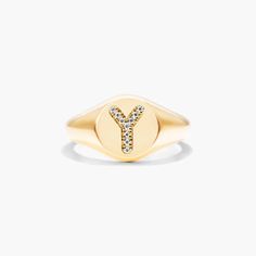 Get personal with an initial signet ring. Whether you want to rock your own initial or that of a loved one, or better yet give a customized gift, these rings fit the bill. You'll want it in every letter of the alphabet! Y Initial, The Bill, Ring Fit, The Alphabet, Rose Gold Diamonds, Signet Ring, Diamond Rings, Fashion Rings, Gold Diamond