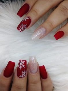 Red Nails For New Years, Xmas Nail Designs 2022, Red Nails Polygel, Christmas Nails Simple Classy Coffin, Short Acrylic Nails Christmas Designs, Cute Short Acrylic Nails Square Christmas, Crismas Nails Short, Christmas Sns Nails Design