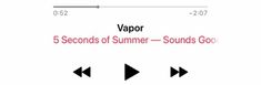 the words vapor and 5 seconds of summer sounds go written in red on a white background