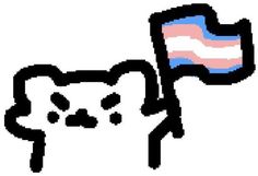 an image of a person holding a flag in the shape of a dog's paw