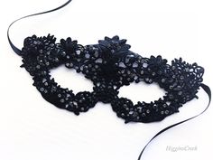 Floral design Face Masquerade Mask in a variety of colors adorned with rhinestones. Lightweight lace base mask painted & embellished in colors listed or custom painted to match your outfit. S H I P P I N G - Processed same day or within 24 hours. 1-2 day guaranteed delivery services offered, add items to cart and click on shipping tab for rates. Pls leave a check out note with your need date & contact number (especially for expedited and custom orders) Msg for delivery time frames (Inclu Handmade Black Carnival Masks And Prosthetics, Handmade Black Masks And Prosthetics For Carnival, Handmade Black Masks And Prosthetics, Black Handmade Masquerade Mask For Carnival, Handmade Black Masquerade Mask For Carnival, Handmade Black Masks For Carnival, Handmade Black Masks For Costume Party, Black Masks For Carnival, Black Masks And Prosthetics For Carnival Gift