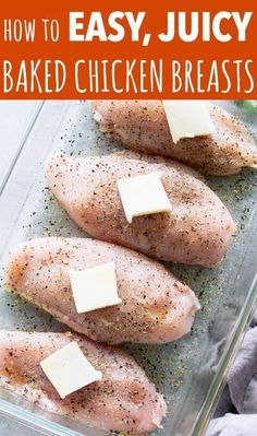 Tender Baked Chicken Breast, Easy Baked Chicken Breast Recipes, Easy Baked Chicken Breast, Baked Chicken Breasts, Juicy Baked Chicken, Easy Chicken Breast, Chicken Breast Recipe, Chicken Breast Recipes Easy