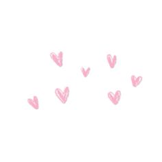 pink hearts are arranged in the shape of small hearts