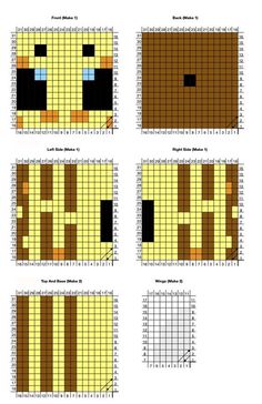 four squares with different shapes and sizes in each square, one has an image of a dog