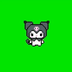 a pixel art dog with an angry look on it's face, against a green background