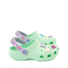 Crocs Classic Summer Camp Clog - Little Kid / Big Kid - Neo Mint Cute Crocs Shoes, Kids Crocs, Toddler Crocs, Amelia Rose, Crochet Patterns Free, Converse New, Normal Clothes, Oxford Heels