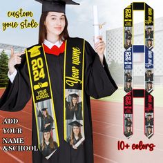 💝This graduation stole is the most meaningful gift for graduates and can be customized with their name and the name of the school. This is a unique graduation gift for your best friend, daughter, son, granddaughter and more. If you need other gifts, you can also search in our store. 👉How to order👈 1.Choose the style you like. 2.Add your personalization then place your order. 3.If you have any other questions please contact me through Etsy chat. 🎁Product Details🎁 📍Type: Polyester, All over Customizable Black Graduation Cap Topper, Customizable Black Graduation Cap Topper Gift, Personalized Graduation Cap Topper As Graduation Gift, Customizable Graduation Cap Topper As Gift, Customizable Black Graduation Accessories, Personalized Black Graduation Accessories, Customizable Black Graduation Cap Topper For School, Customizable Graduation Cap Topper For School, Customizable Graduation Cap Topper