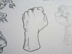 several different types of hand gestures drawn on paper