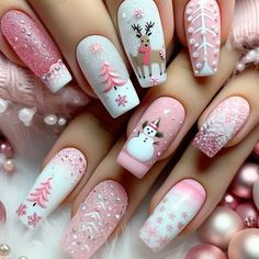 Kutek Disney, Festive Nail Art, Christmas Gel Nails, Pretty Nail Art Designs, Trendy Nail Art, Festival Nails, Christmas Nail