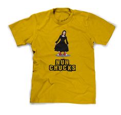 Nun Shirt Nunchucks Tee Funny Mans Tshirt Large by FunhouseTshirts Nun Chucks, Catholic Design, Nunchucks, Small Lady, T Shirt Women, Man Humor, Shirt Ideas