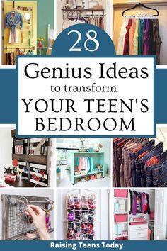 Teen Storage Ideas: 28 Genius Ideas To Transform Your Teen's Bedroom - Raising Teens Today Closet Designs For Small Bedrooms, Space Saving Clothing Storage, Closet Organization Ideas Teen Girl, Vertical Storage Ideas Bedroom, Teen Storage Ideas, Teen Girl Closet Organization, Teen Girl Closet, Cool Teenage Girl Rooms, Teen Room Organization