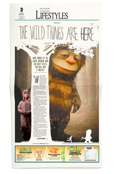 an advertisement for the wild things are here featuring a man in a bear costume with his hands on his hips