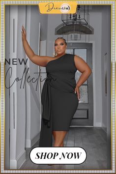 Skew Collar Sleeveless Irregular Plus Size Dresses Plus Size Purple, Plus Size Cocktail, Plus Size Cocktail Dresses, Purple Dresses, Calf Sleeve, Elegant Dining Room, Elegant Dining, Cocktail Dresses, Women's Style