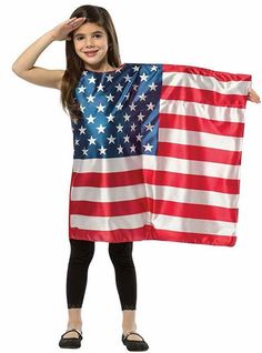 Rasta Imposta - USA Flag Tunic Child Costume.   sg Vocabulary Dress Up, Girls Angel Costume, Patriotic Costumes, American Flag Dress, Flag Dress, Patriotic Dresses, Dress Up Outfits, Halloween Costumes For Kids, Costume Dress