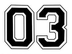 the number three in black and white with an upper letter that reads'3 '