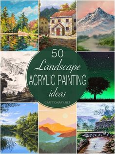 50 landscape acrylic painting ideas that are easy to do and great for beginners