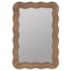 a mirror that is made out of wicker