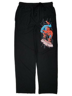 Marvel The Amazing Spider-Man Mens Black Sleep Pants Pajama Bottoms The Amazing Spider-Man sleep pants. Soft knit material with a covered elastic waistband, drawstring, side pockets and a button fly. Men's sizes Covered elastic waistband Drawstring Buttoned fly Side pockets 60% cotton, 40% polyester Made in India Payment We accept PayPal as our payment method. Immediate payment is required. If you have any questions about payment, please feel free to contact our customer support team. Return Pol Spider Man Pajama Pants, Casual Black Cotton Sleepwear, Black Cotton Casual Sleepwear, Cotton Long Pants For Home, Casual Graphic Print Sleep Bottoms, Black Cotton Sleep Pants, Black Cotton Sleepwear For Home, Marvel Pajamas, Mens Pajama Pants