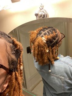 Starter Locs Styles Half Up Half Down, Loc Styles Down Hairstyles, Barrel Twist Into Ponytail Locs, Barrel Locs Women, Short Barrel Twist Locs Women, Barrel Twists Into Ponytail, Barrel Style Locs, Office Loc Styles, Loc Retwist Styles For Women Half Up Half Down