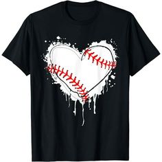 a baseball heart with paint splattered on it