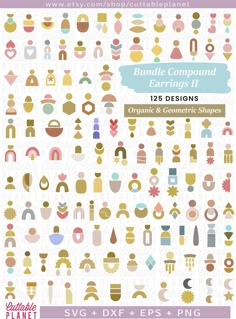 a large collection of different shapes, sizes and colors for the graphic design project bundle