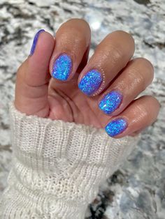 Sparkly Dip Powder Nails, Nail Gel Tutorial, Periwinkle Nails Designs, Spring Nail Gel, Easter Pastel Nails, 2023 Spring Nails, Periwinkle Nails, Spring Nails Ideas, Nails Art Designs