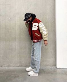 Varsity Jacket Outfit, Mens Winter Fashion Outfits, Spiritual Fashion, Trendy Boy Outfits, Mens Trendy Outfits, Street Fashion Men Streetwear, Mens Outfit Inspiration, Mens Fashion Streetwear